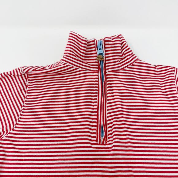 Bella Bliss Boys 3T Red White Striped Pima Half Zip Pullover Cotton Long Sleeve - Picture 7 of 10
